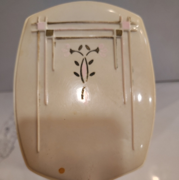 Vintage Bakelite Celluloid Art Deco Style Vanity Hand Mirror Ivory 12.75" - Picture 5 of 9